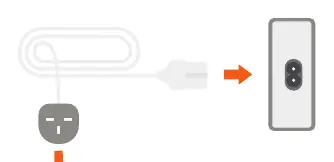 Connecting the power cord to the charger and wall outlet.