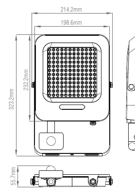 Product dimensions diagram