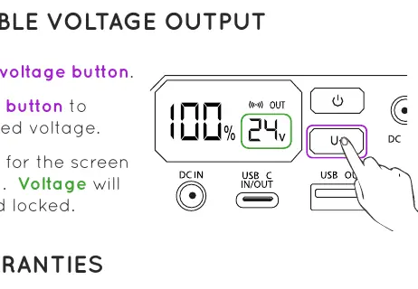 Adjusting the DC output voltage