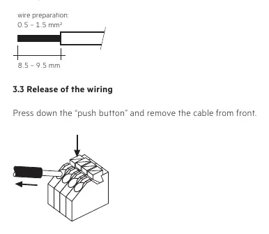 Wiring preparation and release