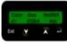 Control panel buttons and LCD display