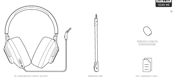 Included components: Headset, removable microphone, windshield foam, and documentation.