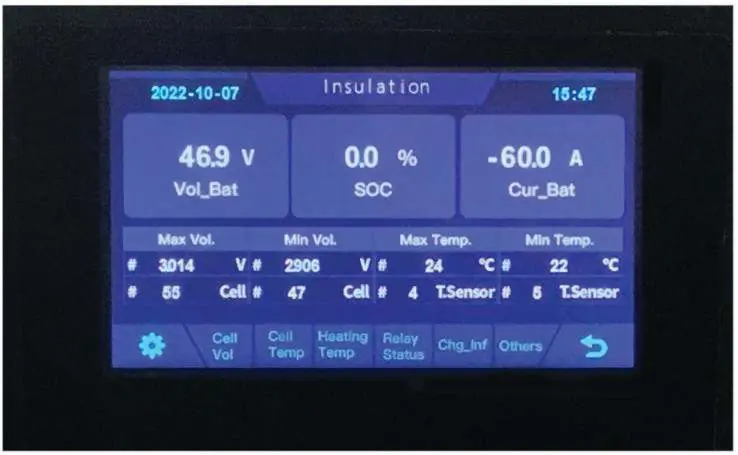 Battery display interface