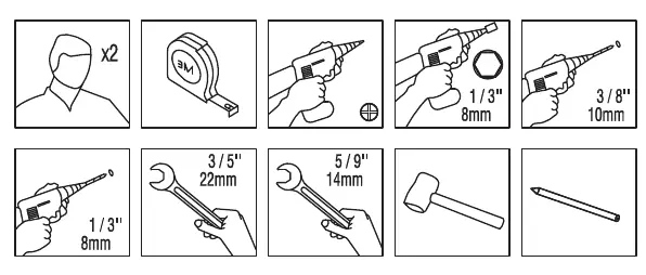 Tools required for installation