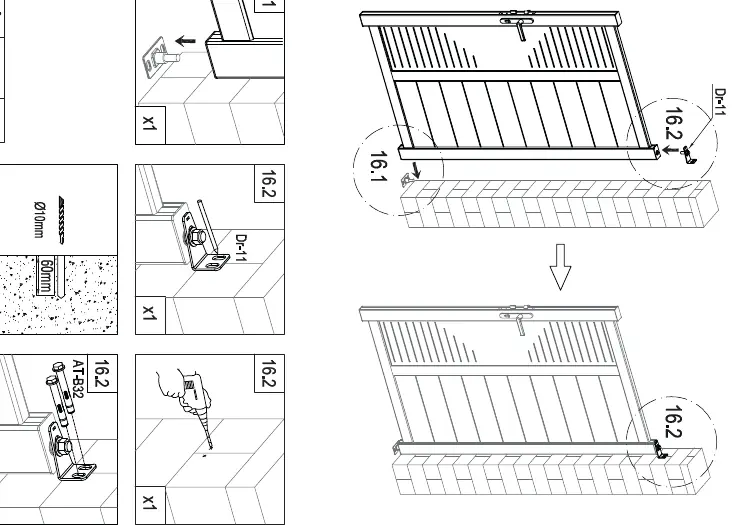 Step 16: Hinge mounting