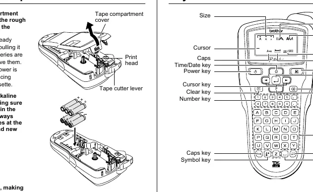 Installing tape cassette and batteries