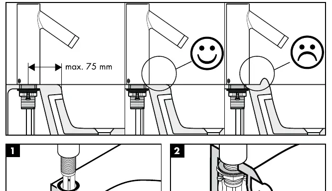 Correct installation clearance