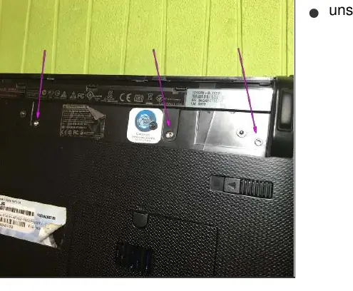 Removing the bottom screws