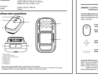 Caliber CLIP button and component layout