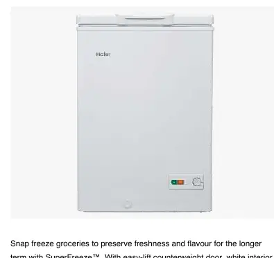 Haier 101L Chest Freezer unit