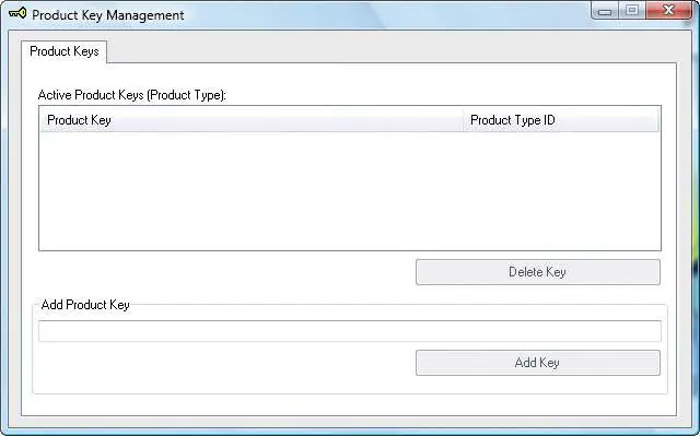 Product Key Management dialog
