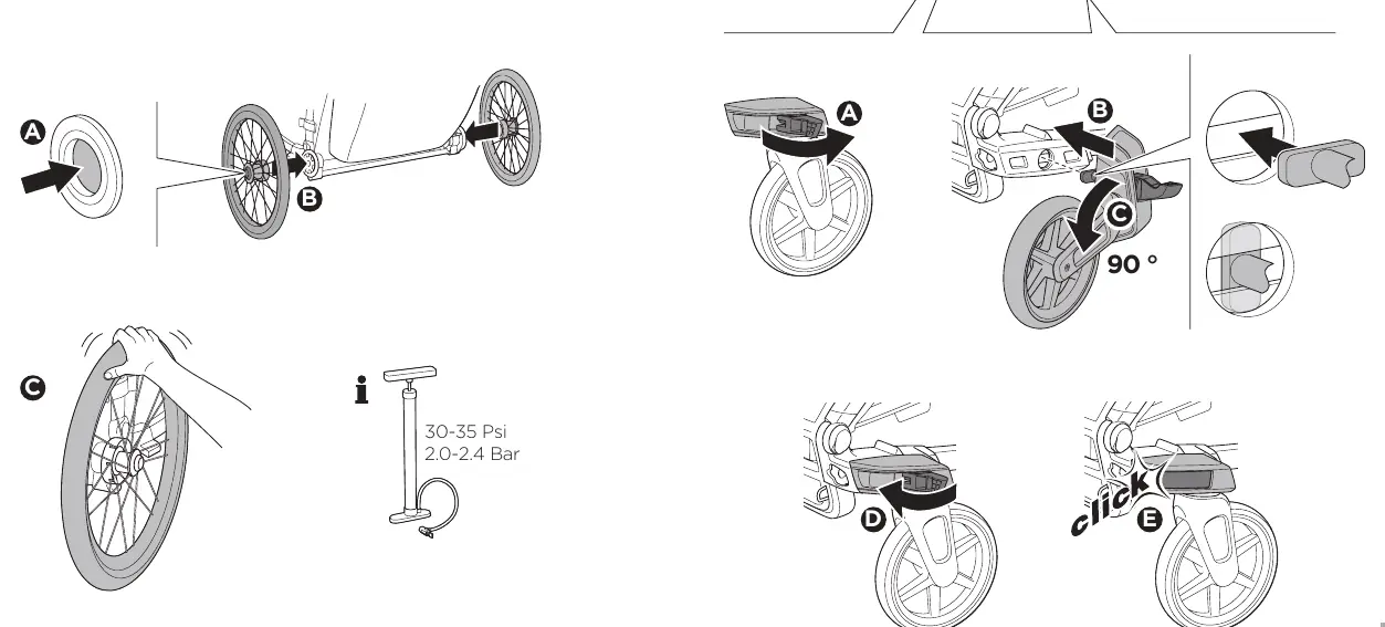 Wheel attachment and brake operation