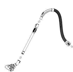 Assembly of hose, tube, and nozzle
