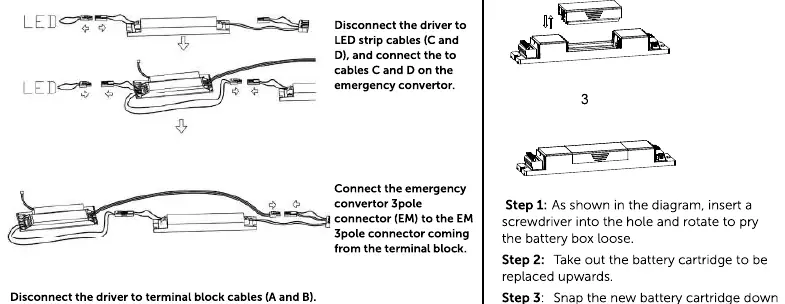 Wiring diagram for the emergency convertor