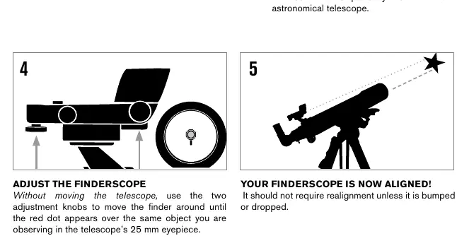 Finderscope adjustment process
