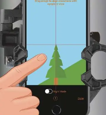 Aligning the smartphone with the telescope view
