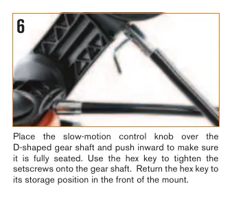 Attaching the slow-motion knobs