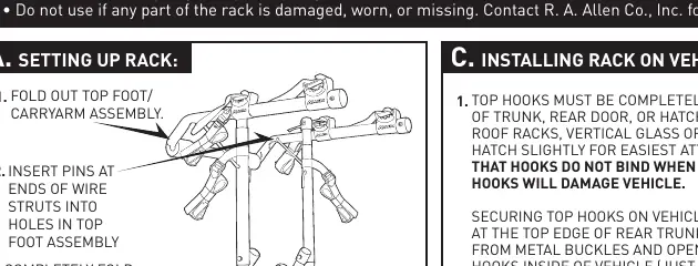 Setting up the rack assembly and inserting pins.