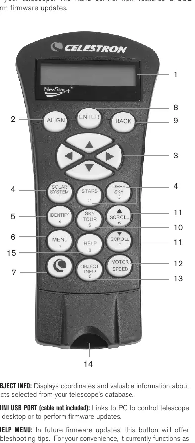 NexStar+ hand control layout