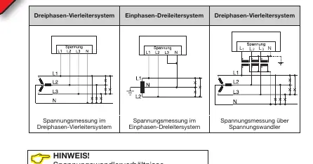 Voltage measurement wiring variants