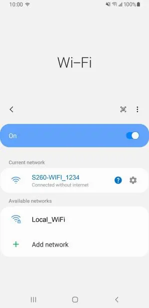 WiFi connection status