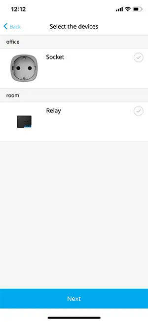 Device selection for scenarios