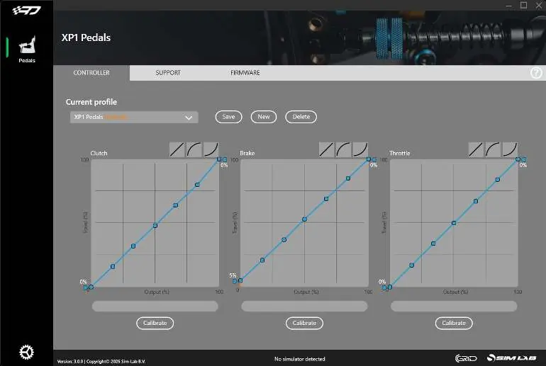 RaceDirector calibration screen