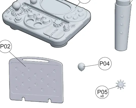 Parts identification (P01-P05)