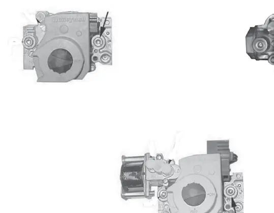 Gas valve adjustment points