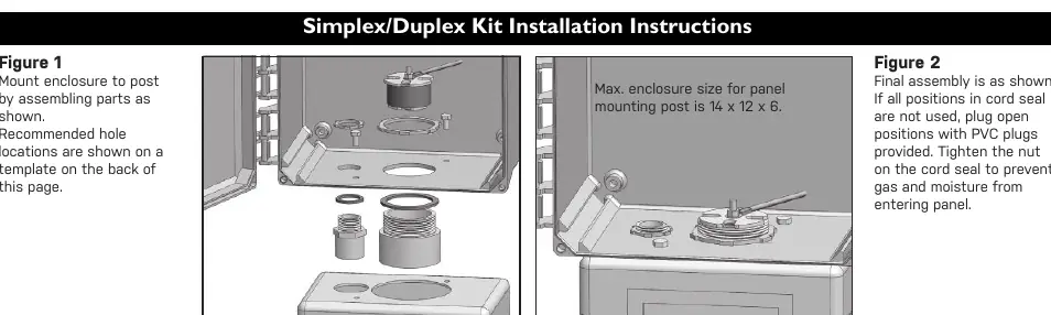 Simplex/Duplex Kit installation steps (Figures 1-2)