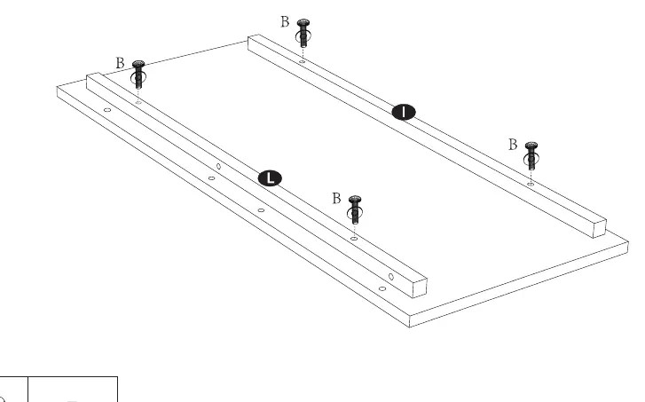 Step 1: Attaching support bars to the desktop.