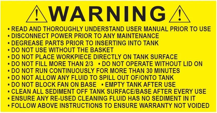 Safety warning label