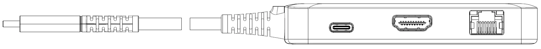 Side A ports: USB-C Host Cable, Power Delivery, HDMI, and Ethernet