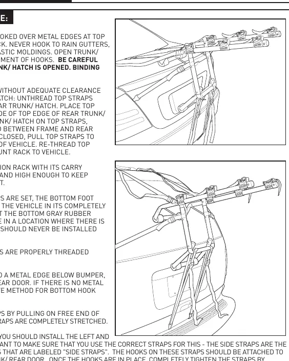 Installing the rack on the vehicle.