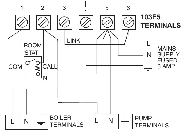 Gravity DHW with pumped heating wiring diagram