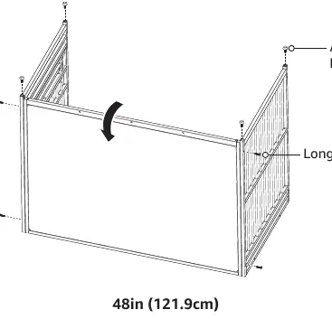 Step 1: Attaching side panels to the back panel.