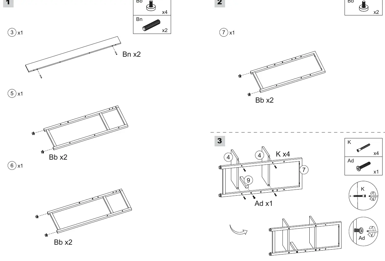 Assembly steps 1-3