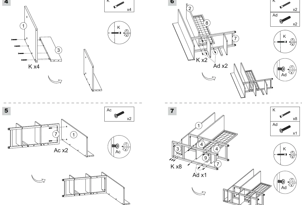 Assembly steps 4-7