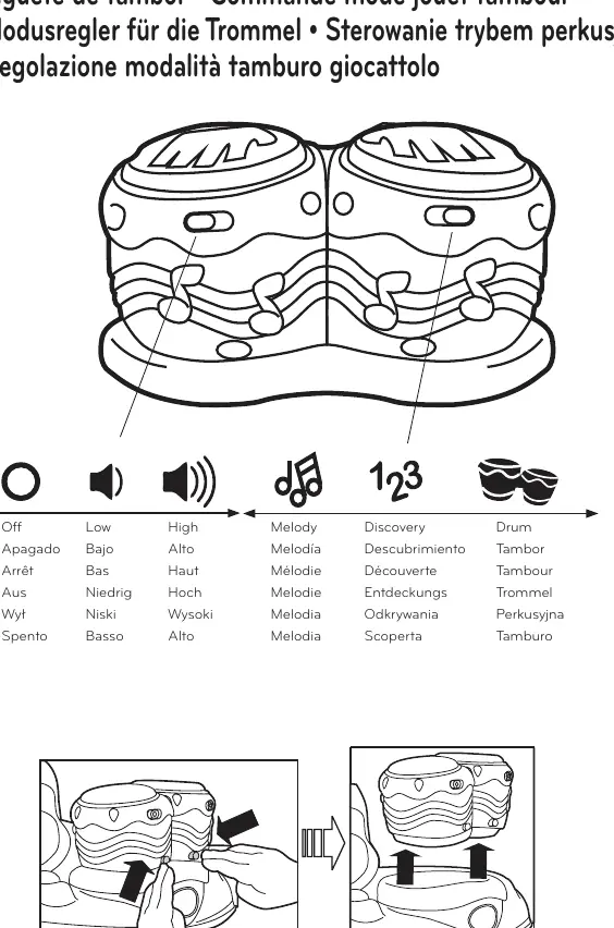 Drum toy mode control