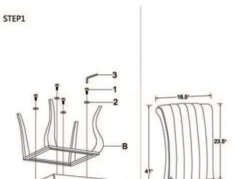 Side chair assembly steps