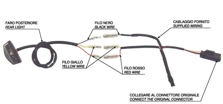 Electrical connections for the rear light