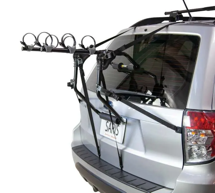 Saris Guardian trunk bike rack installed on a vehicle.