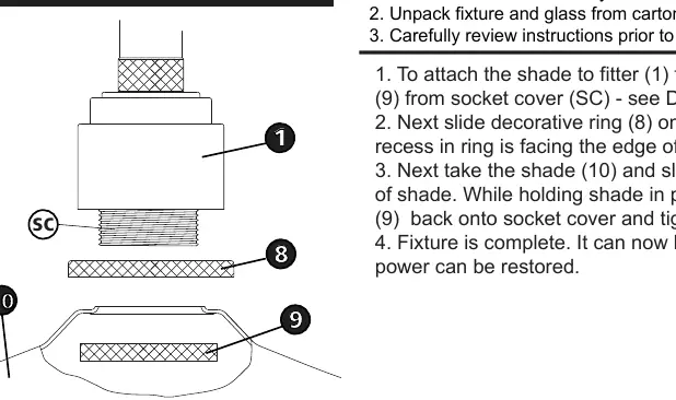 Shade attachment components