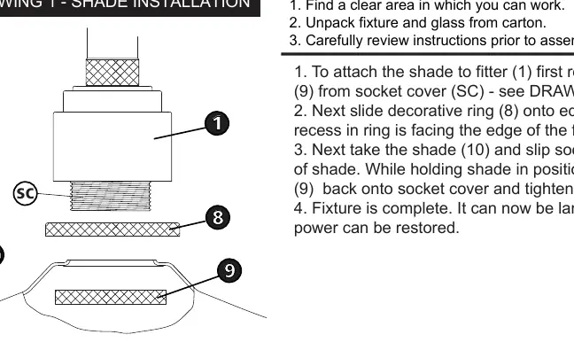 Installing the shade onto the fitter.