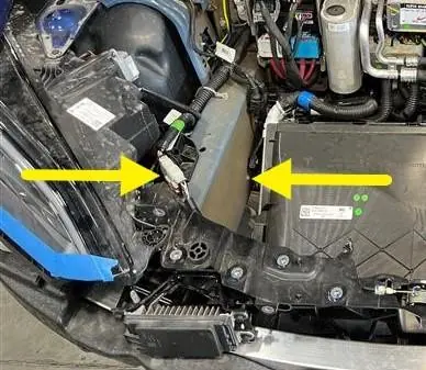 RH front frame rail bolt locations overview
