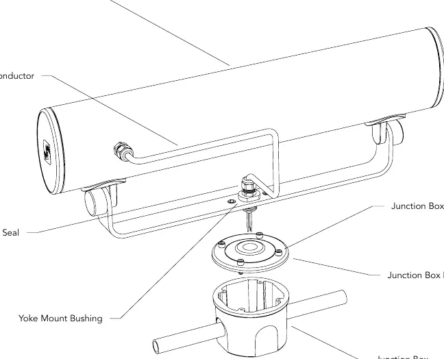 Exploded view of the Vista 1054YM mounting assembly