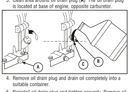Oil drain and air cleaner maintenance