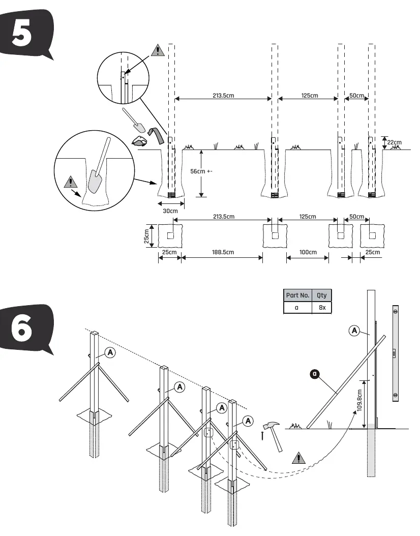 Anchoring and digging diagram
