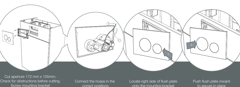 Installation sequence for the 105mm Dual Flush Plate