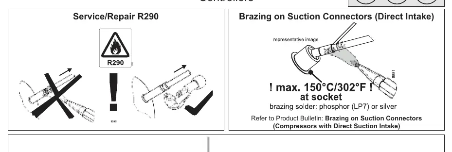 Service and repair safety warnings for R290